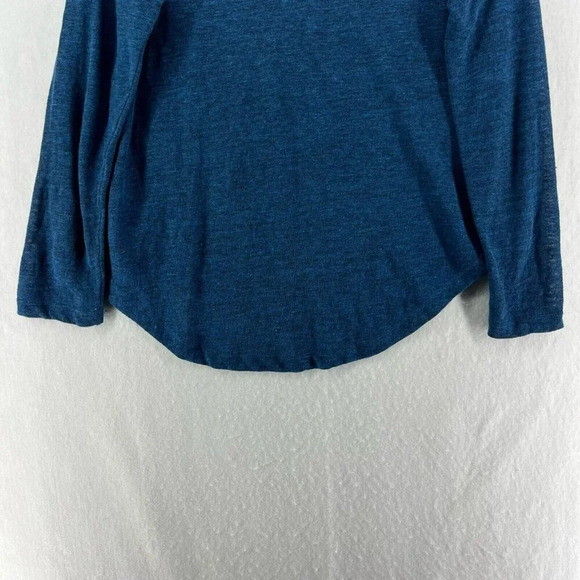 Madewell Shirt Women's Sz XS Blue Regular Fit Round Neck Chest Pocket Pullover - Picture 9 of 11